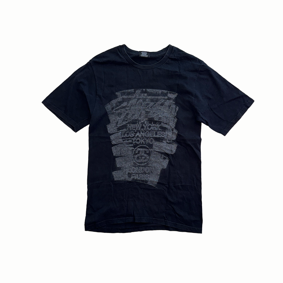 Stussy World Tour Brush Black Tee (S)