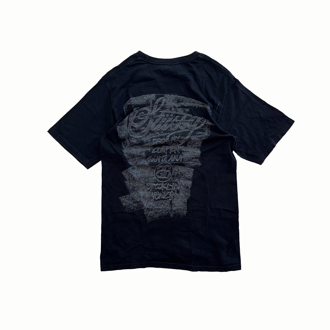 Stussy World Tour Brush Black Tee (S)