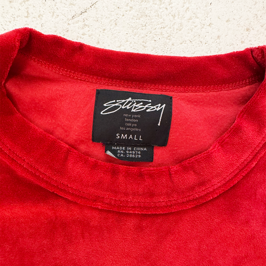 Stussy Velvet Red World Tour Sweater (S)