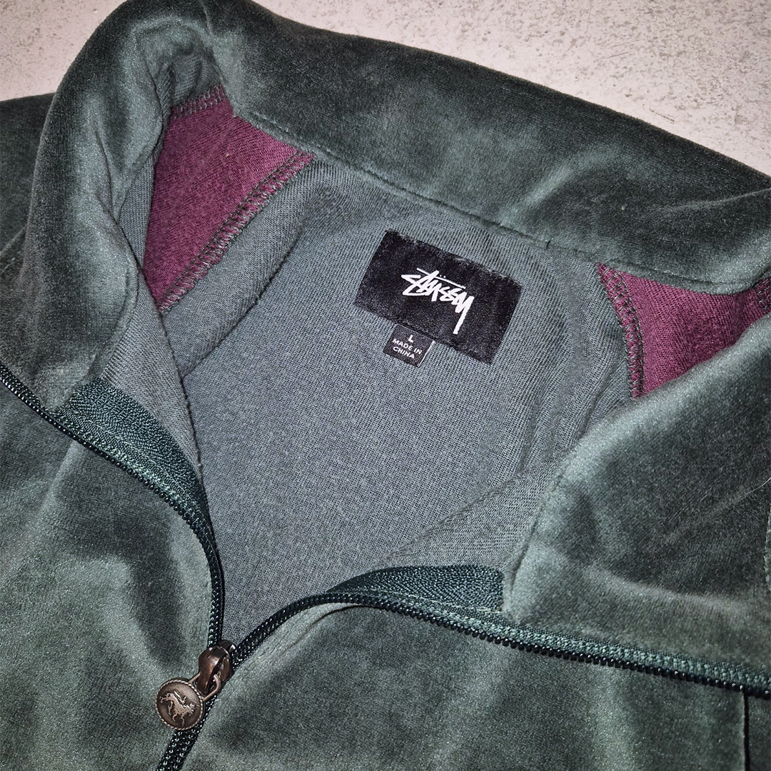Stussy Multicolor Velour Track Jacket (L)