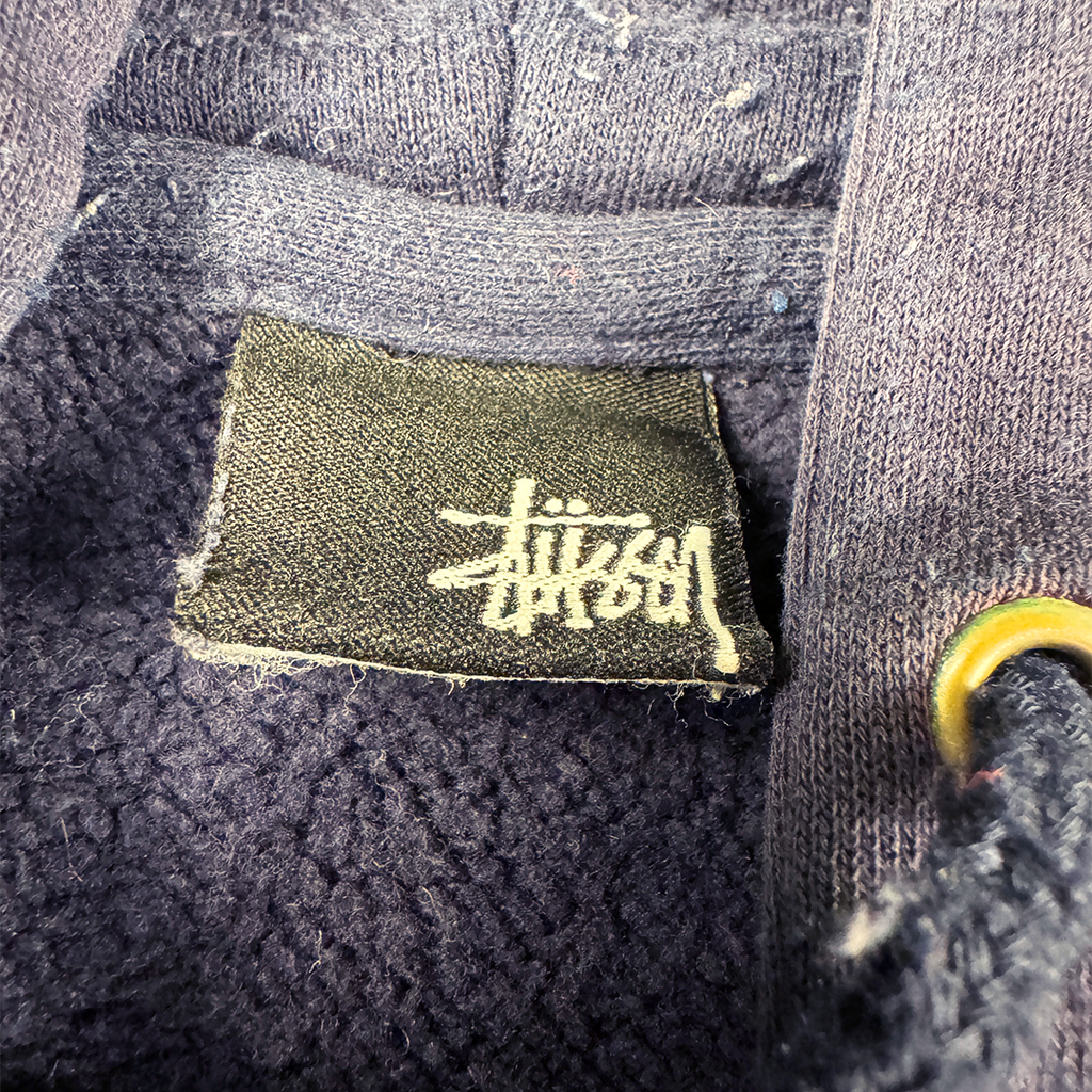 Stussy Velvet Logo Grey Hoodie (L)