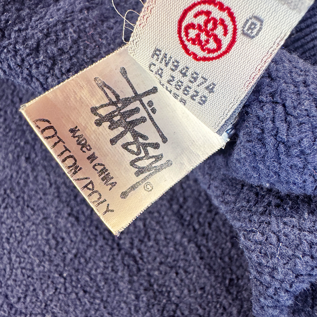 Stussy Velvet Logo Grey Hoodie (L)