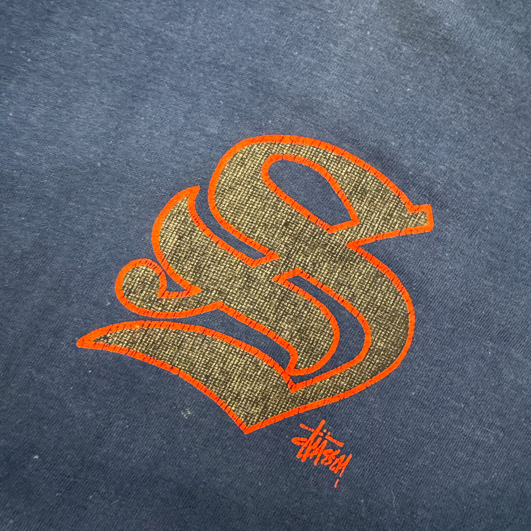 Stussy Gothic S Single Stitch Vintage Blue Tee (L)