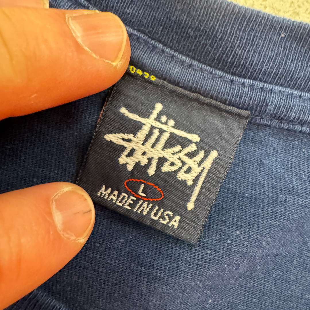 Stussy Gothic S Single Stitch Vintage Blue Tee (L)