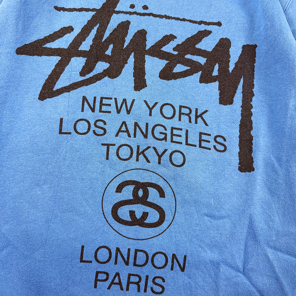 Stussy World Tour Blue Sweater (M)