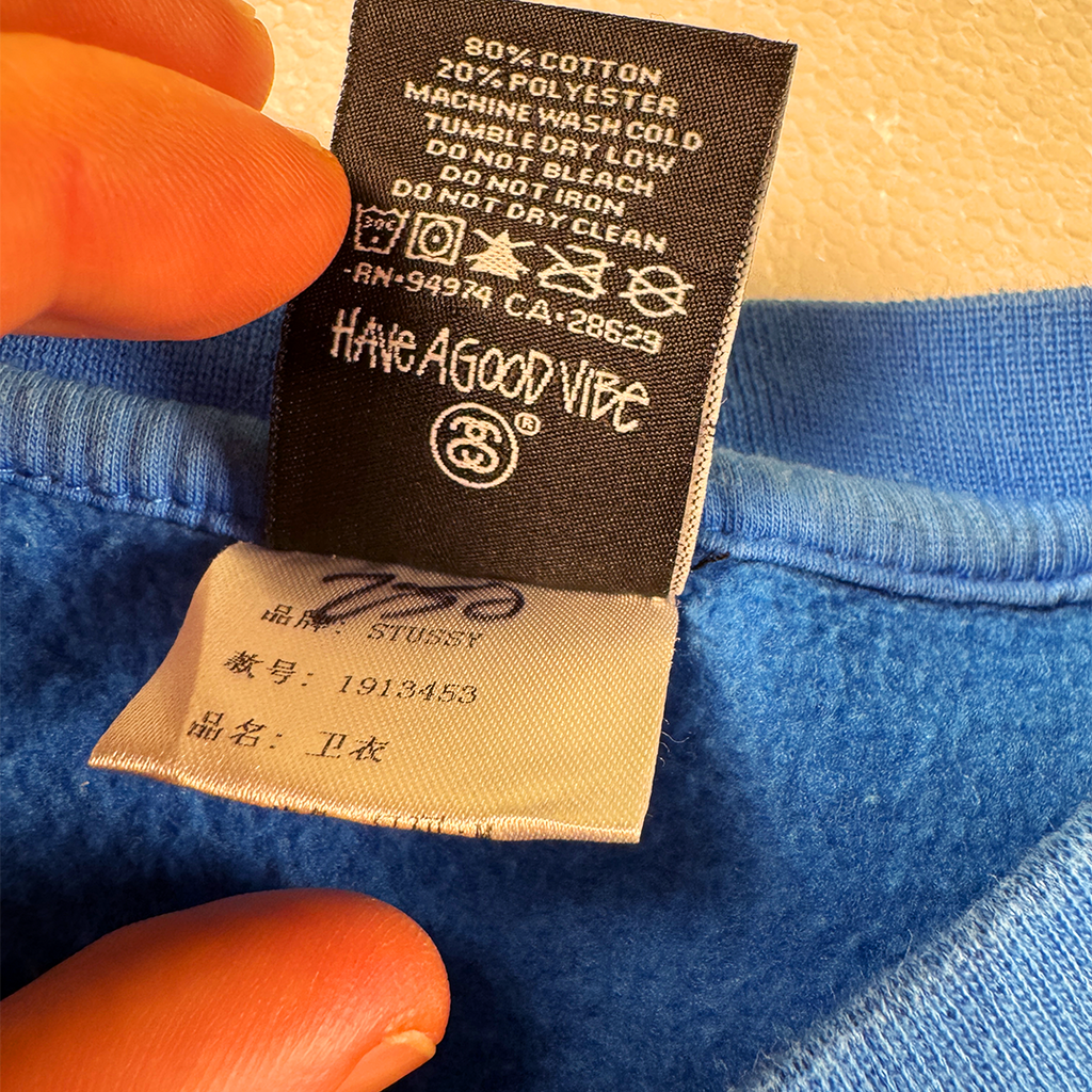 Stussy World Tour Blue Sweater (M)