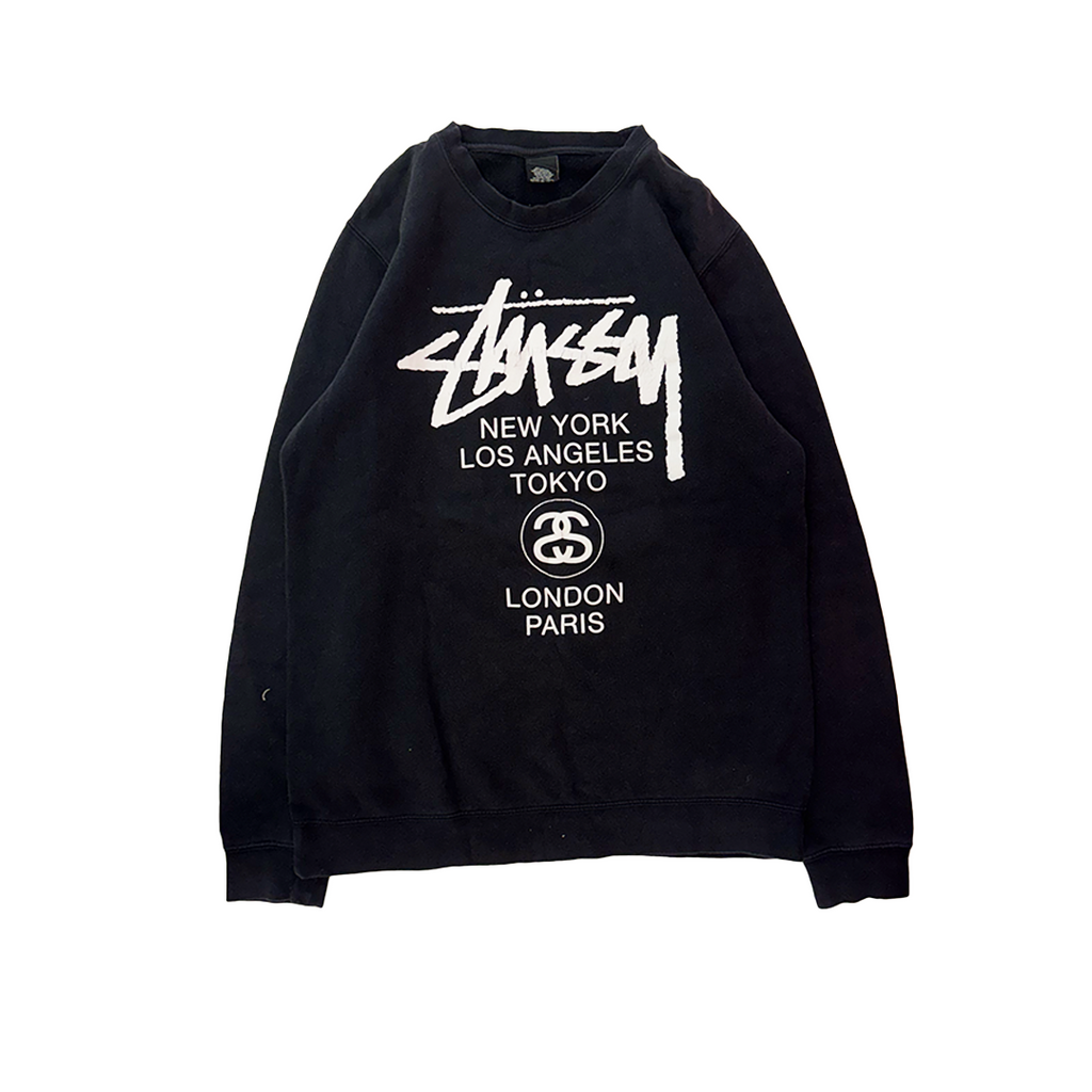 Stussy World Tour Black Crewneck (L)