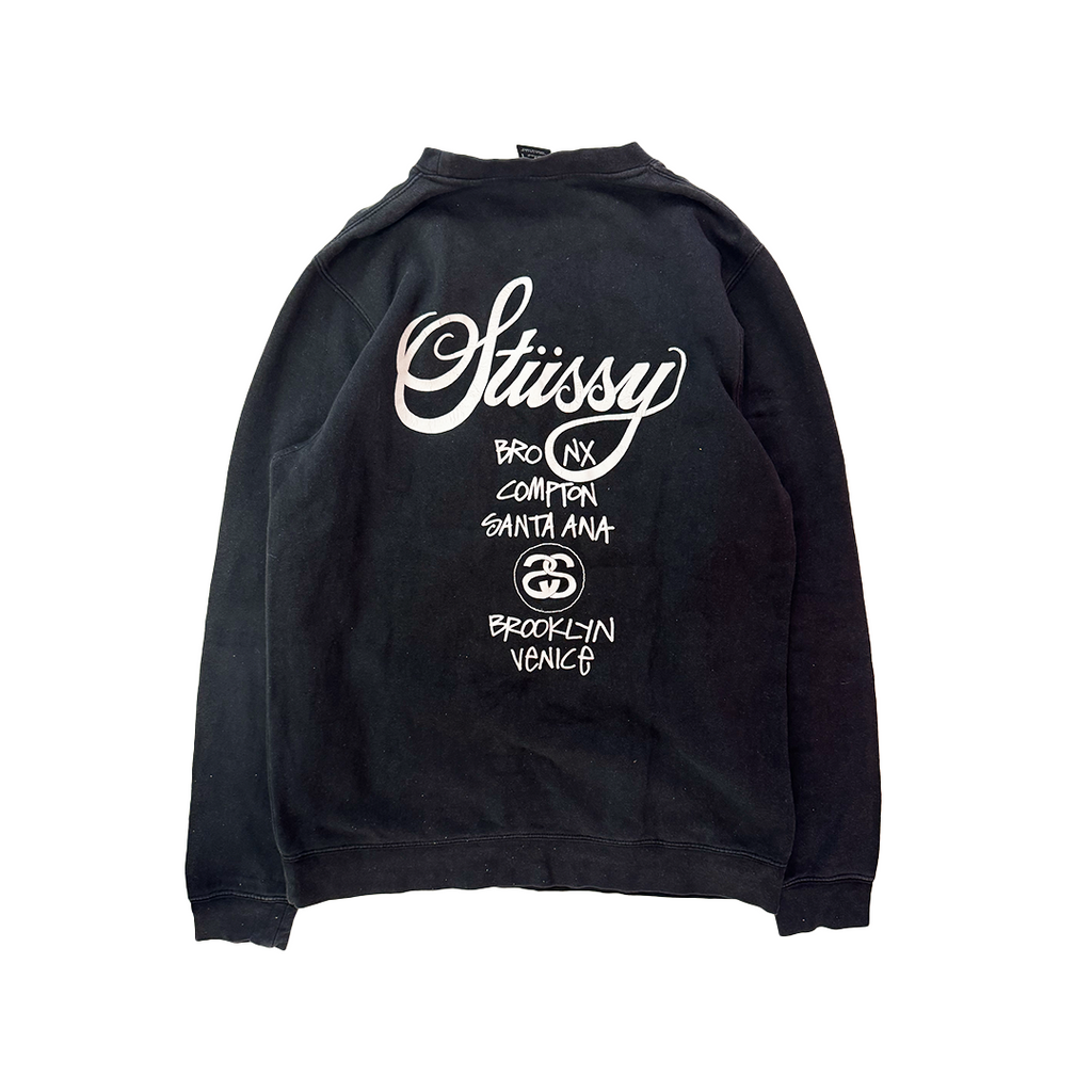 Stussy World Tour Black Crewneck (L)