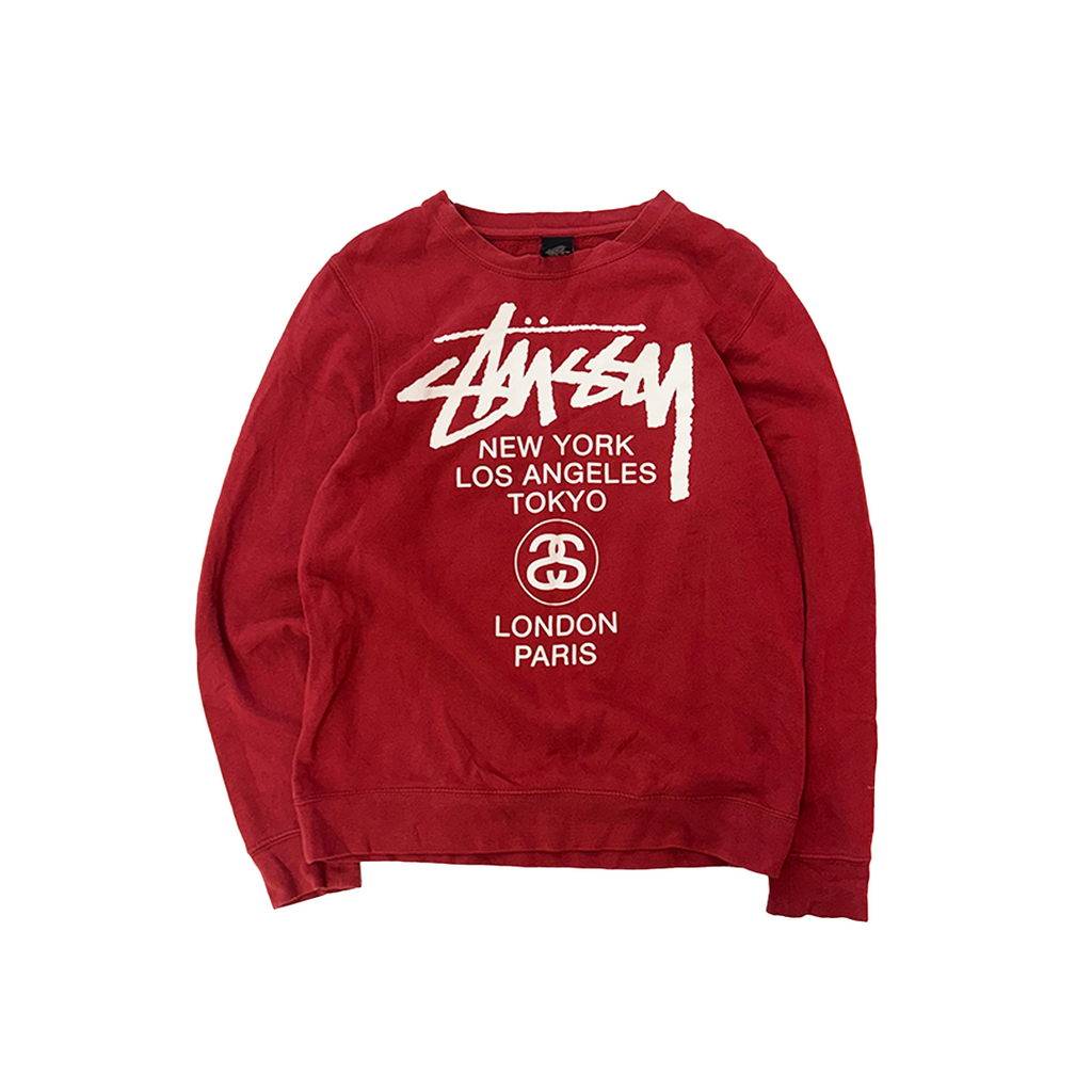 Stussy World Tour Red Sweater (M)