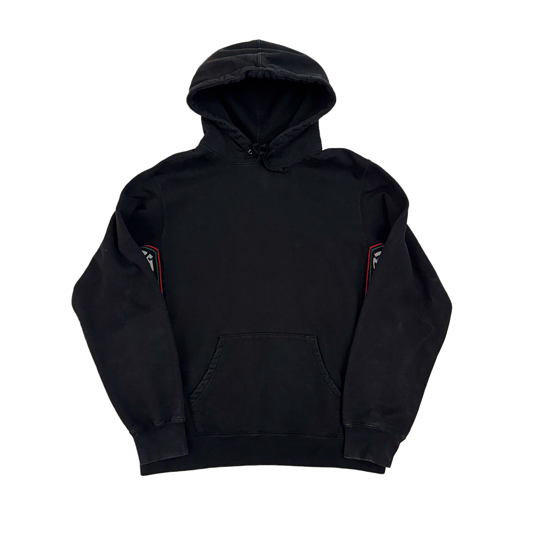 Supreme Text Rib Hooded Black Sweater (L)