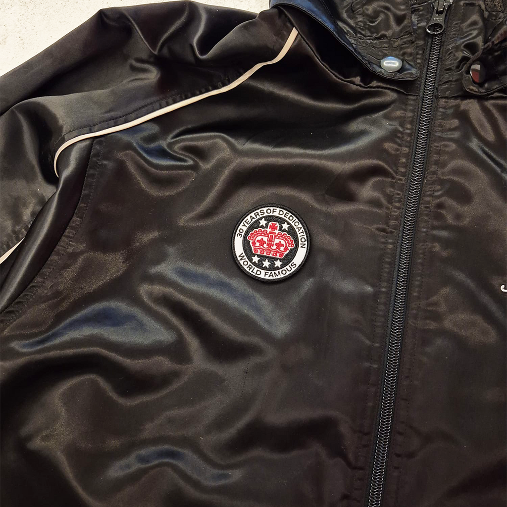 Supreme Satin Hooded Track Black Jacket (M)