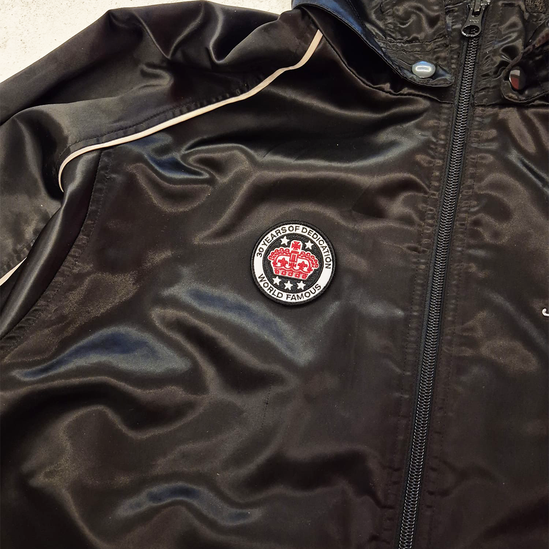 Supreme Satin Hooded Track Black Jacket (M)