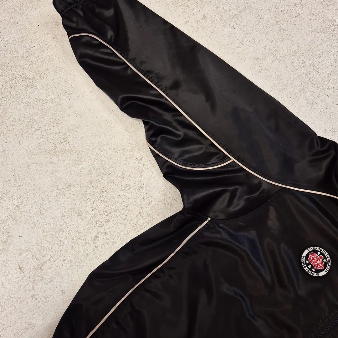 Supreme Satin Hooded Track Black Jacket (M)