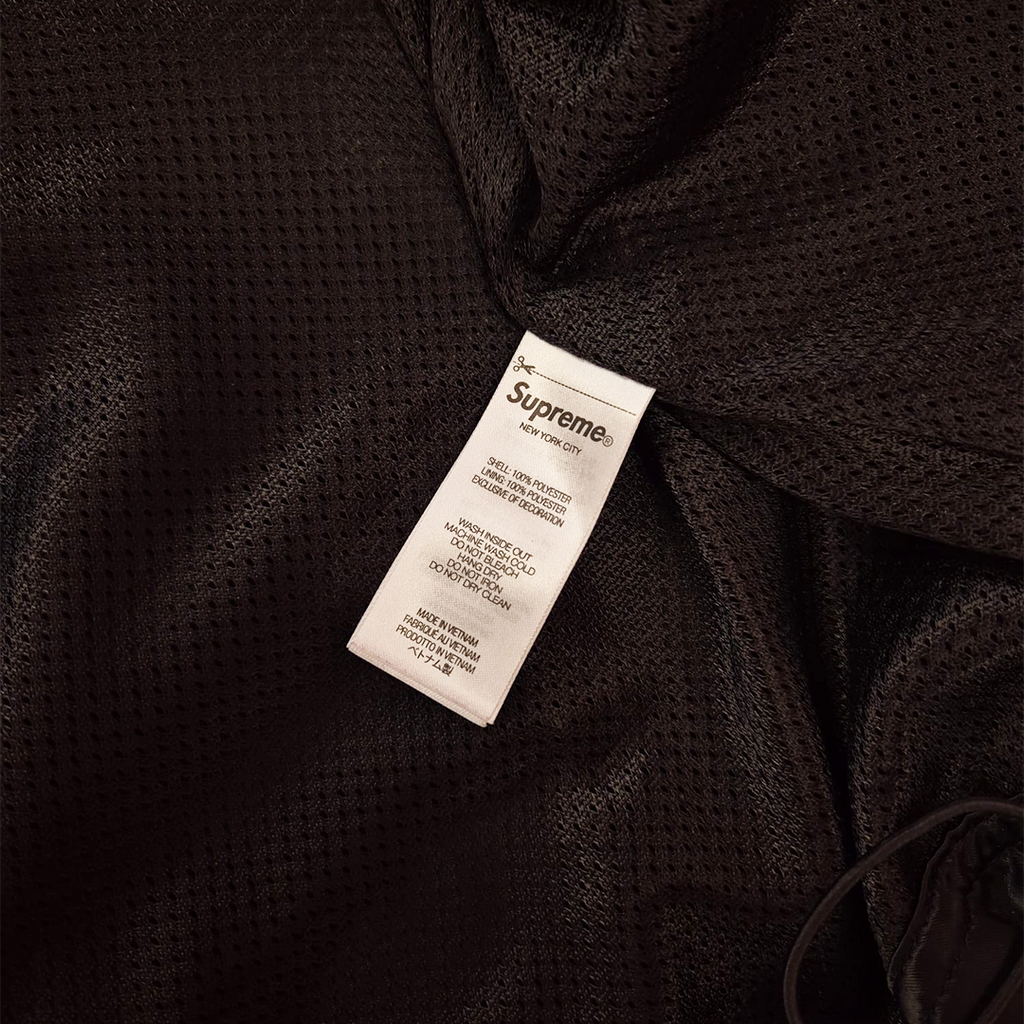 Supreme Satin Hooded Track Black Jacket (M)