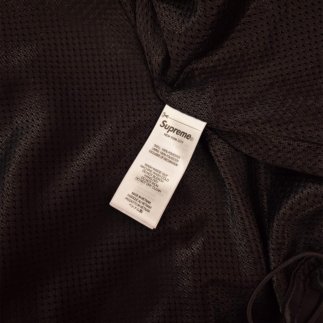 Supreme Satin Hooded Track Black Jacket (M)