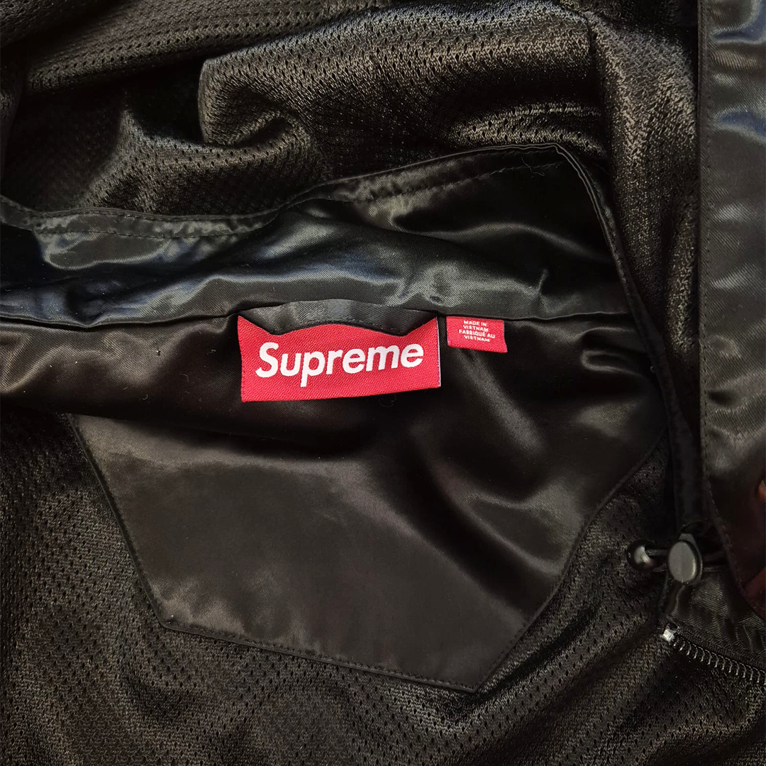 Supreme Satin Hooded Track Black Jacket (M)