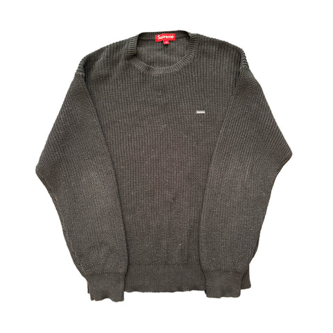 Supreme Black Ribbed Knit Sweater (L)