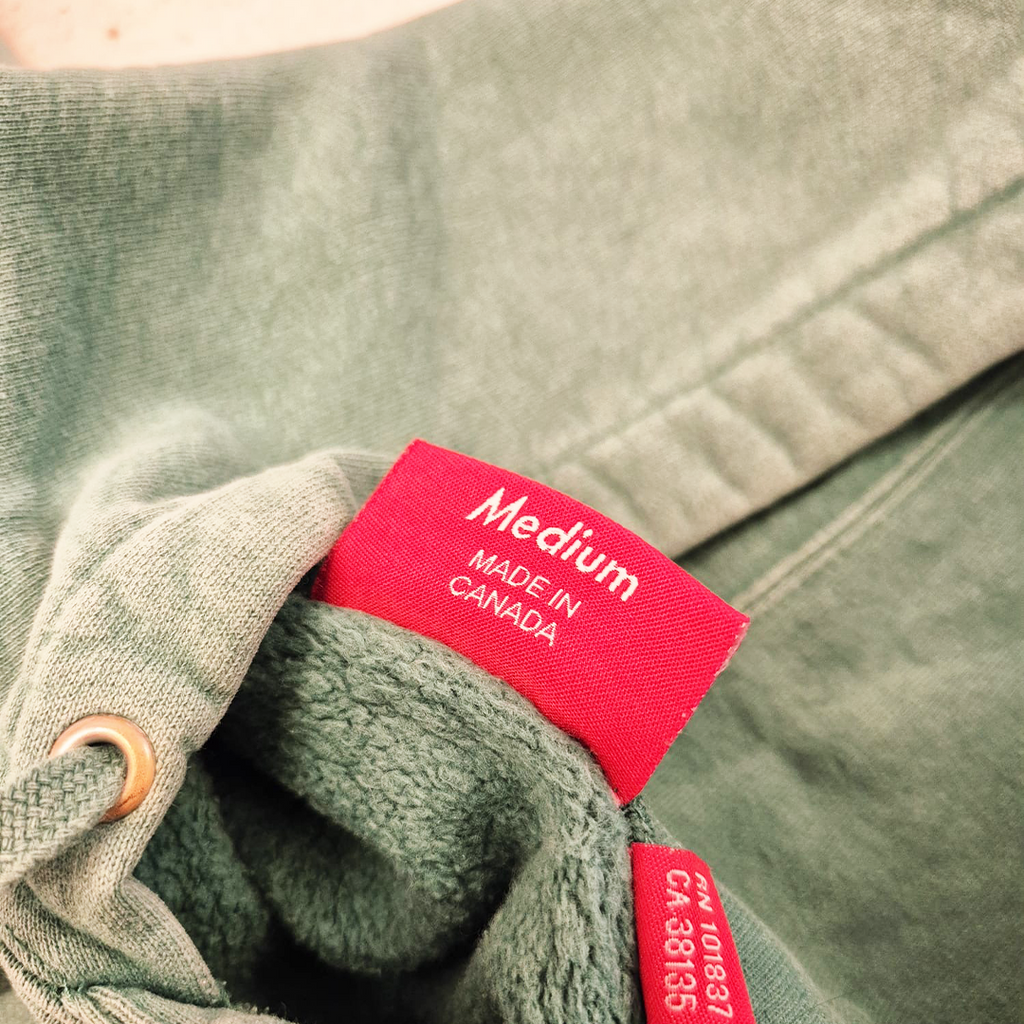 Supreme Overdyed Corner Logo Green Hoodie (M)