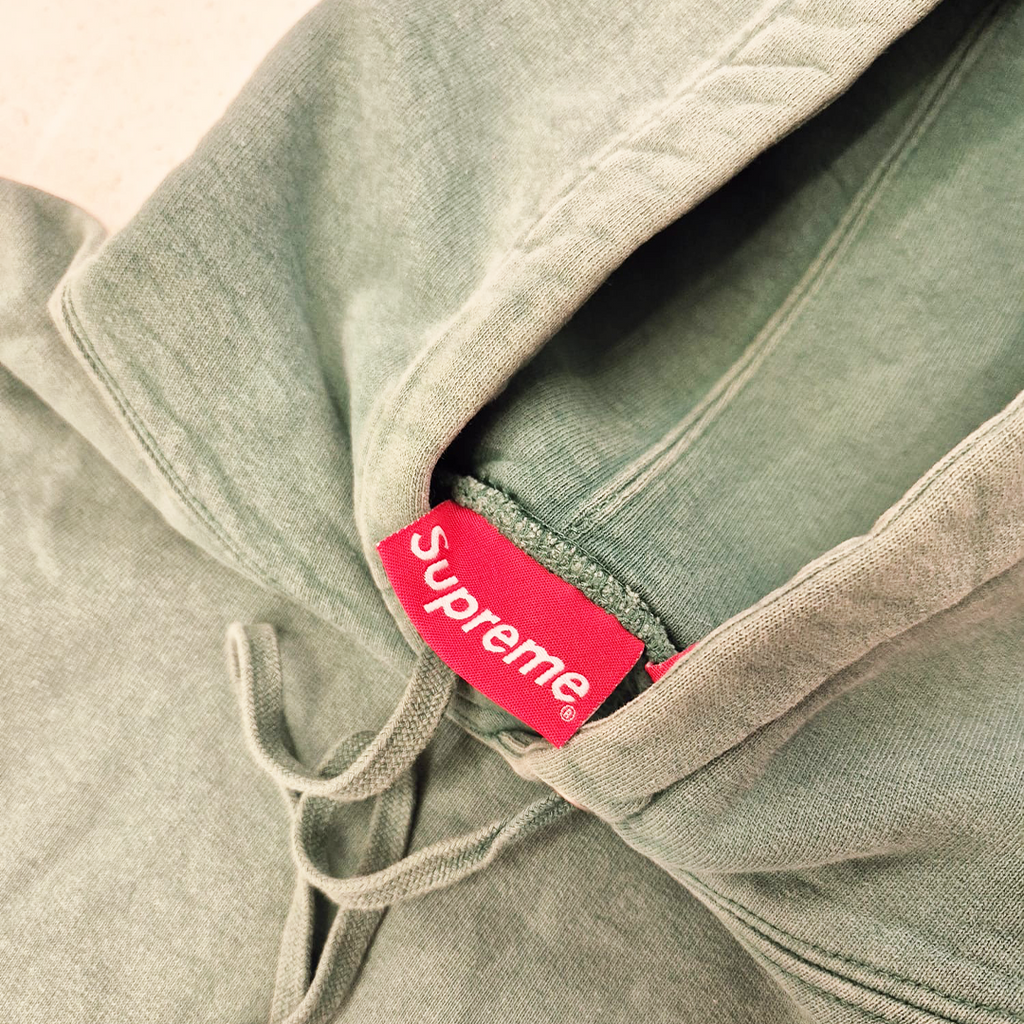 Supreme Overdyed Corner Logo Green Hoodie (M)