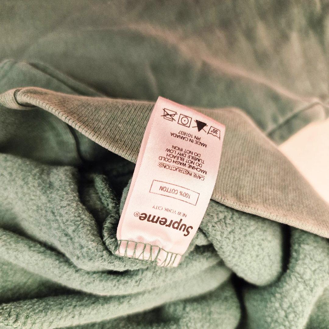 Supreme Overdyed Corner Logo Green Hoodie (M)