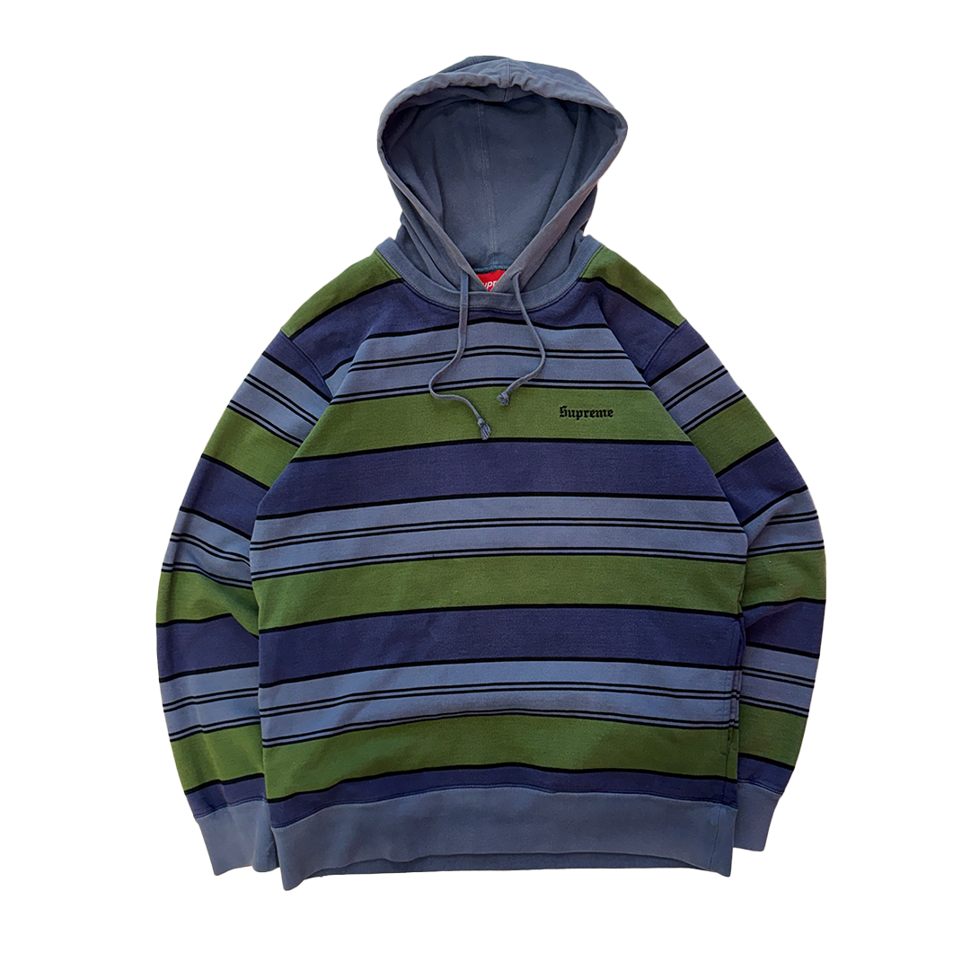 Supreme Purple and Green Striped Hoodie (L)