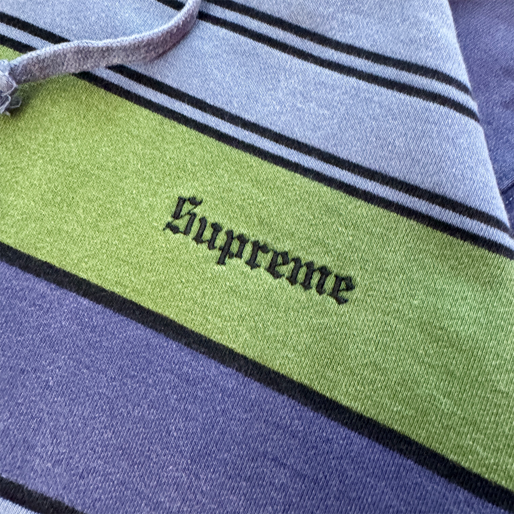 Supreme Purple and Green Striped Hoodie (L)