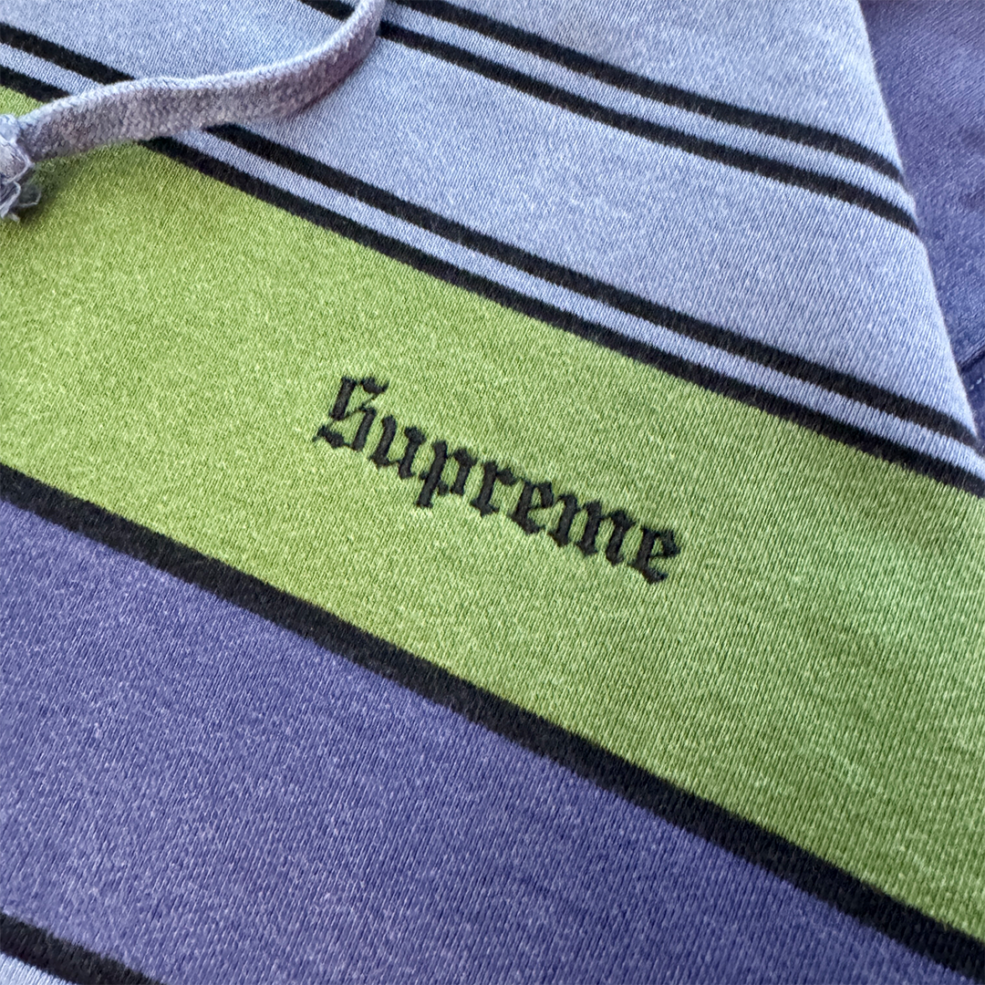 Supreme Purple and Green Striped Hoodie (L)
