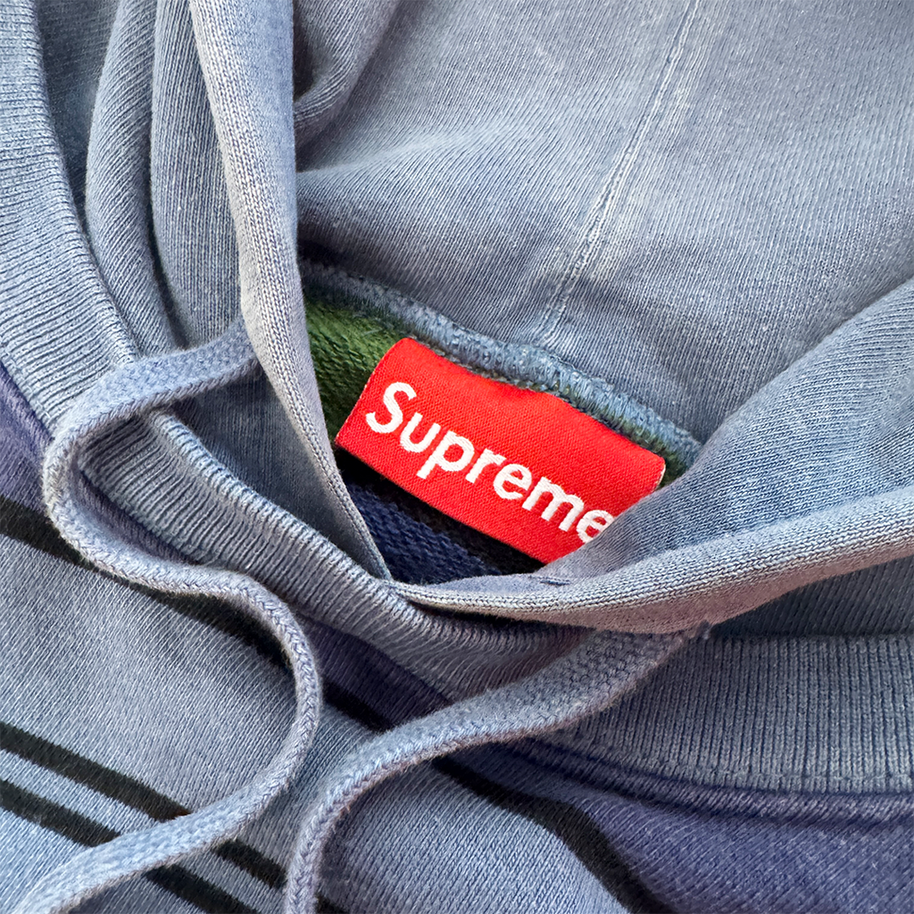 Supreme Purple and Green Striped Hoodie (L)