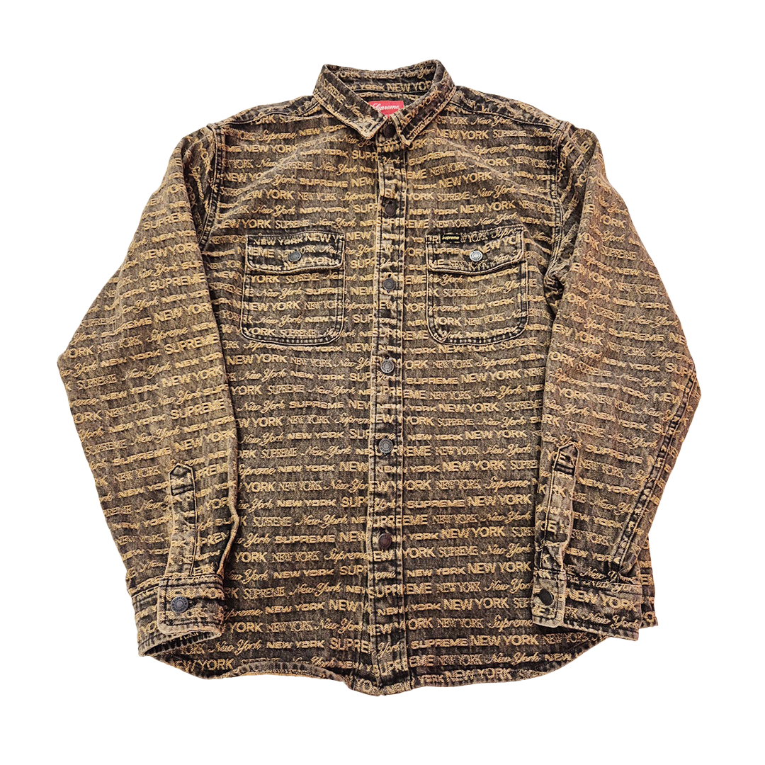 美品✨シュプリーム 22AW マルチタイプ ジャガード デニムジャケット 総柄 supreme Multi Type Jacquard Denim Crusher ML Blue シュプリーム