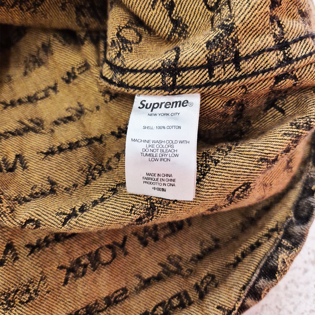 Supreme Multi Type Jacquard Brown Denim Shirt (L)