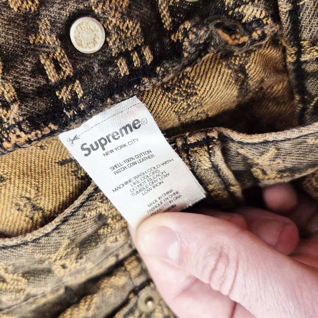 Supreme Multi Type Jacquard Brown Denim Pants (36)