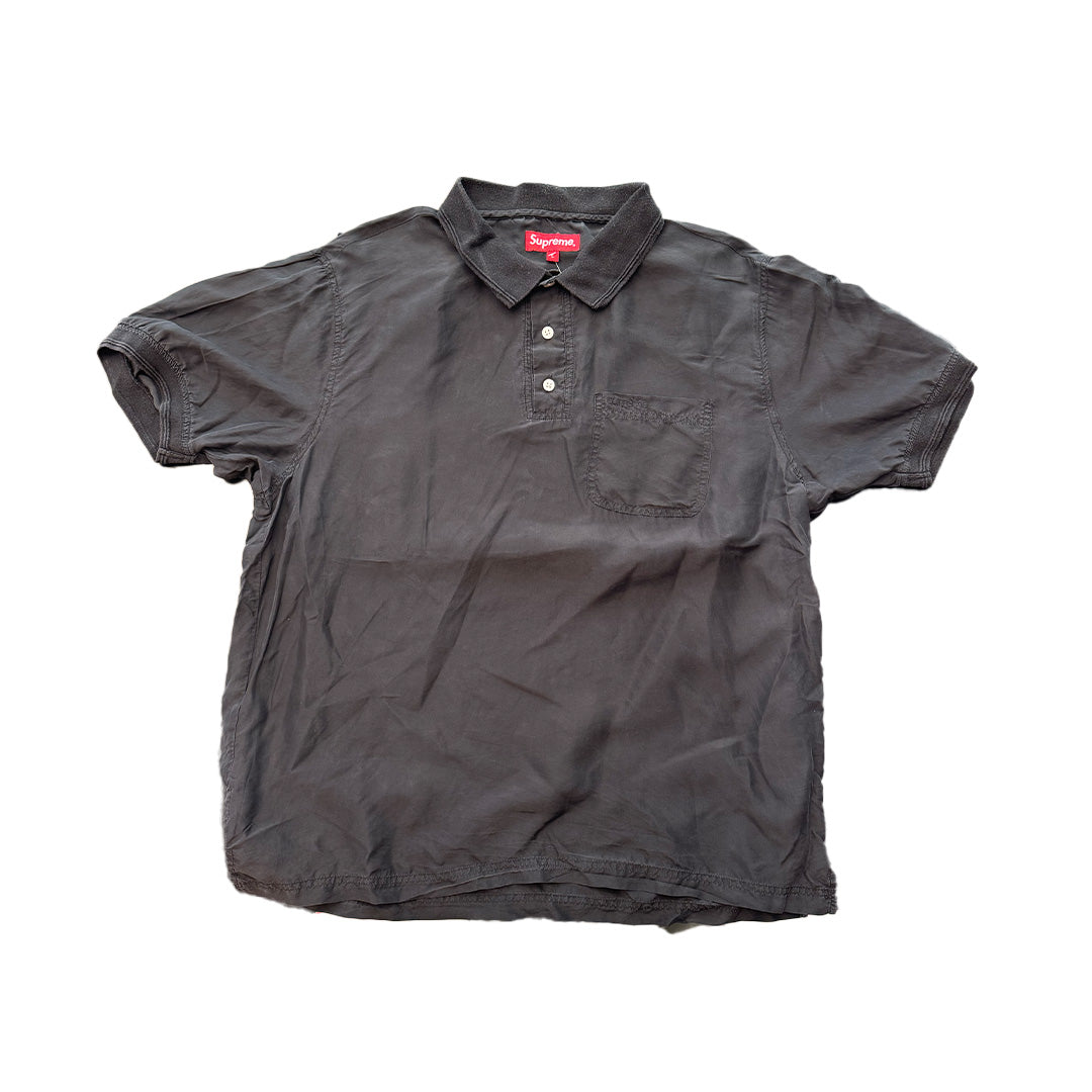 Supreme Black Silk Polo (L)
