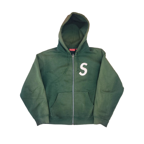 Supreme S Zip-Up Green Hoodie (M)