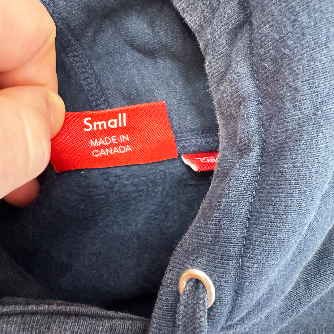 Supreme Navy Perforated Leather Hoodie (S)