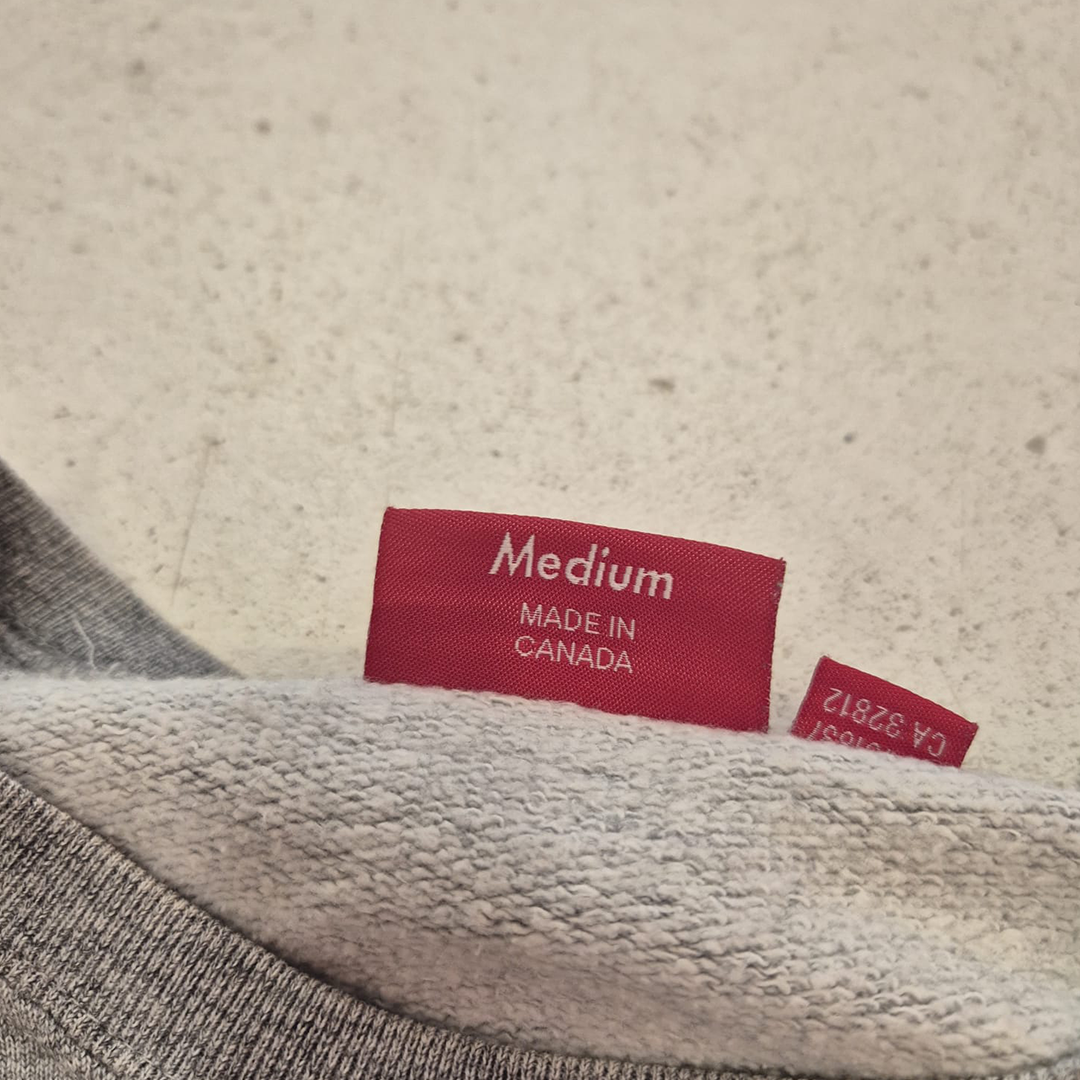 Supreme Felt Arc Logo Grey Sweater (M)