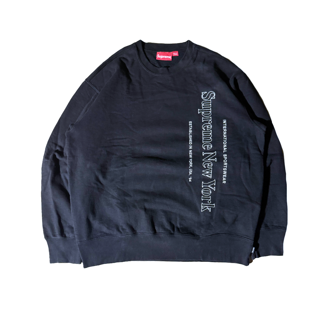 Supreme Side Logo Black Crewneck (M)