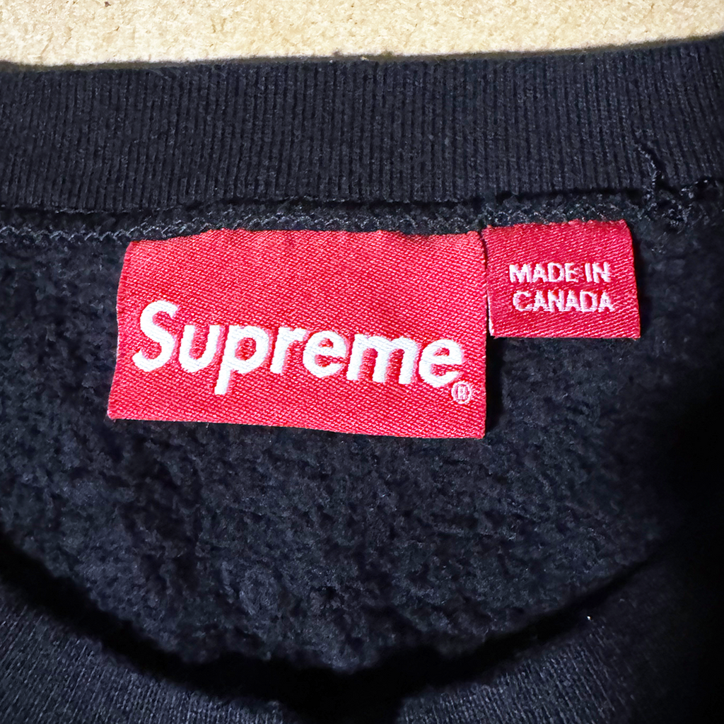 Supreme Side Logo Black Crewneck (M)