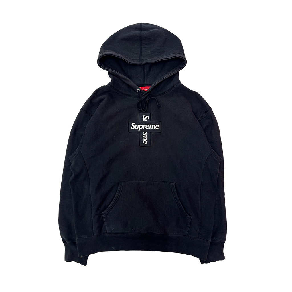 Supreme Cross Box Logo Black Hoodie (M)