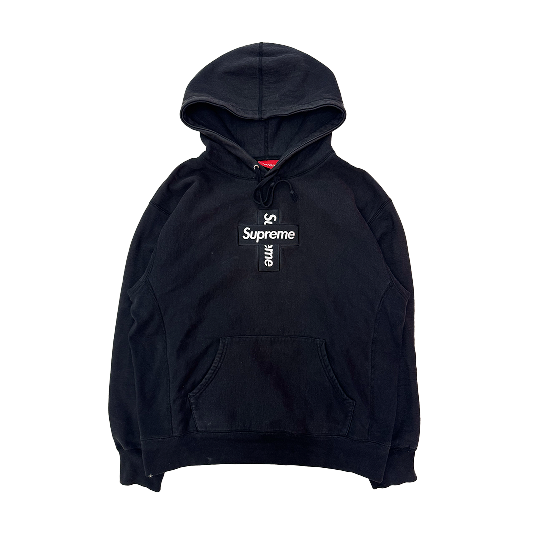 Supreme Cross Box Logo Black Hoodie (M)