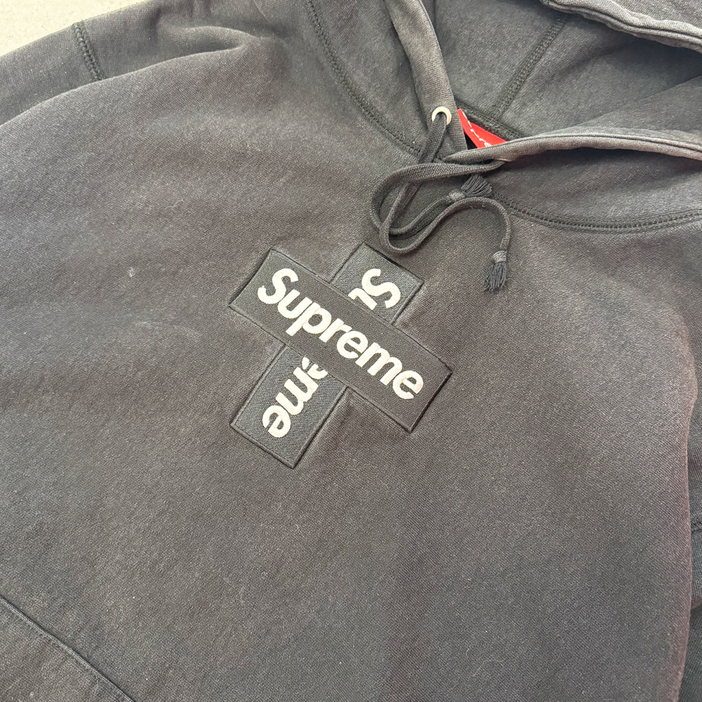 Supreme Cross Box Logo Black Hoodie (M)