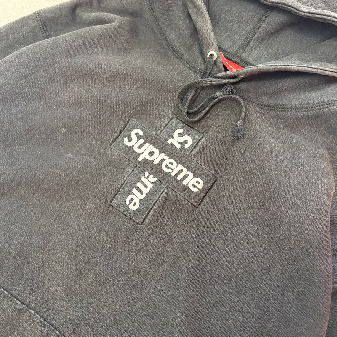 Supreme Cross Box Logo Black Hoodie (M)