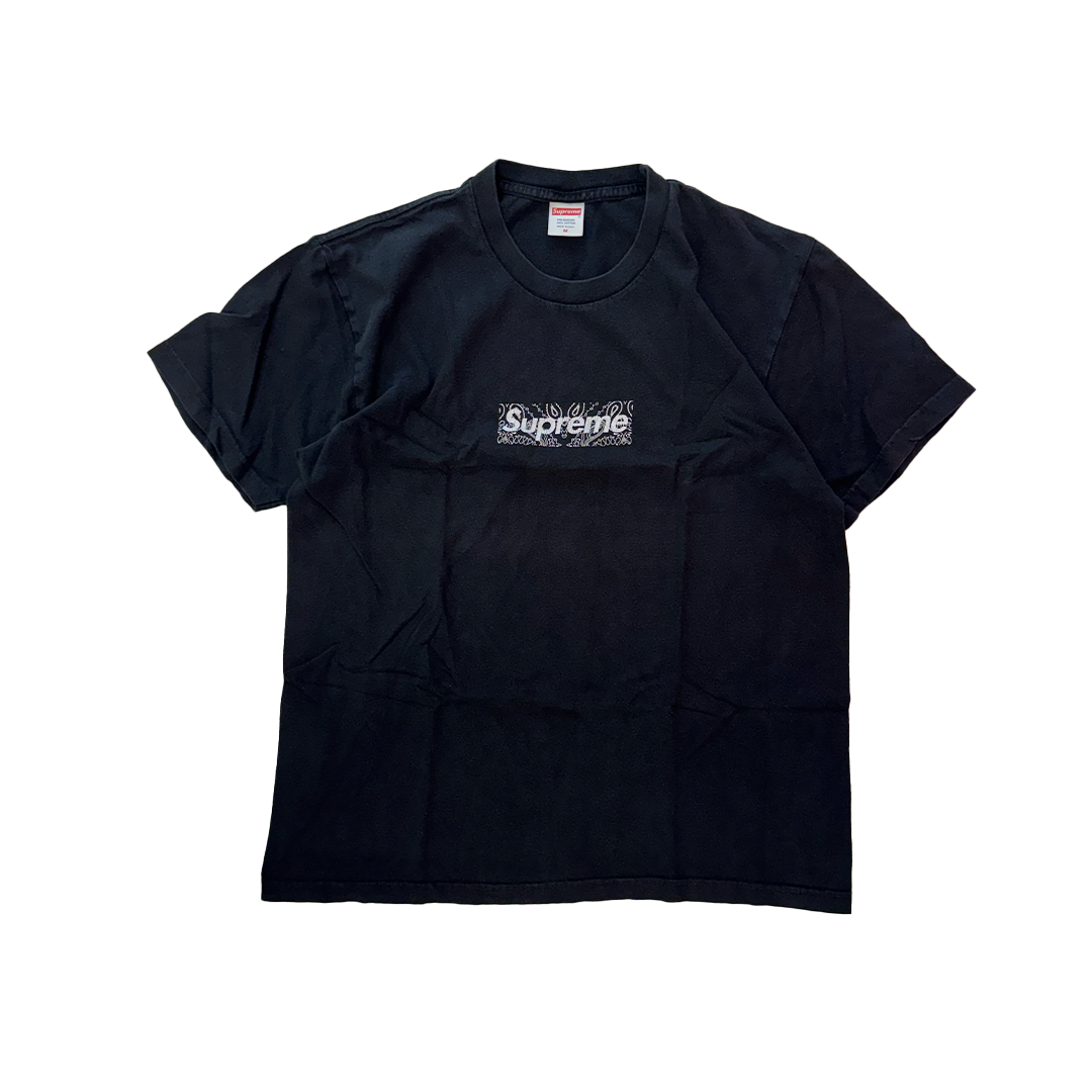 Supreme Paisley Box Logo Black Tee (M)