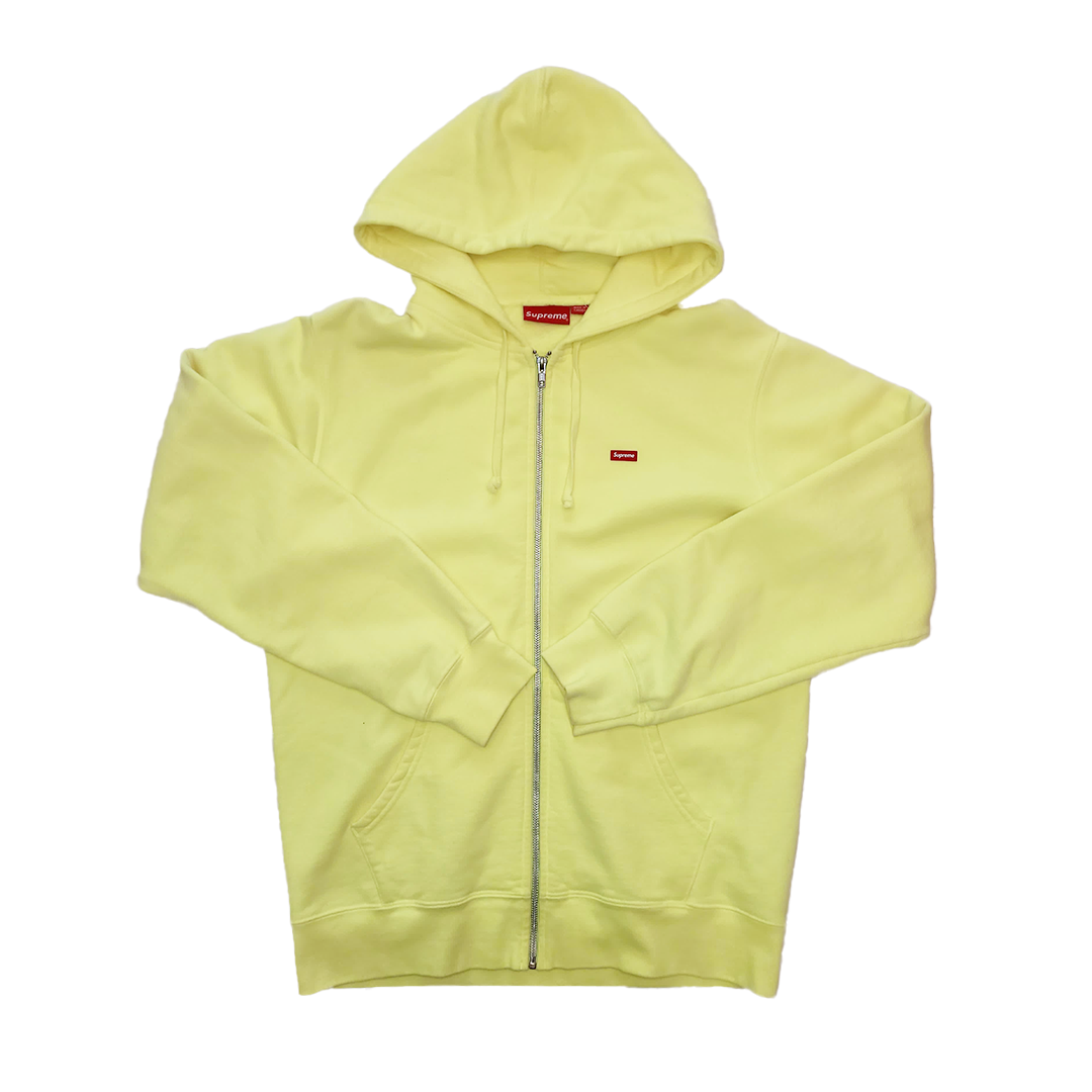 Supreme Small Box Logo Yellow Zip Hoodie (L)