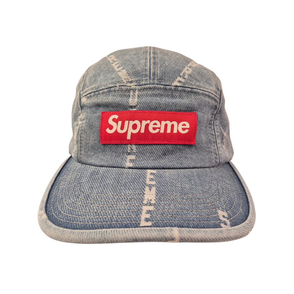 Supreme Jacquard Denim Box Logo Cap