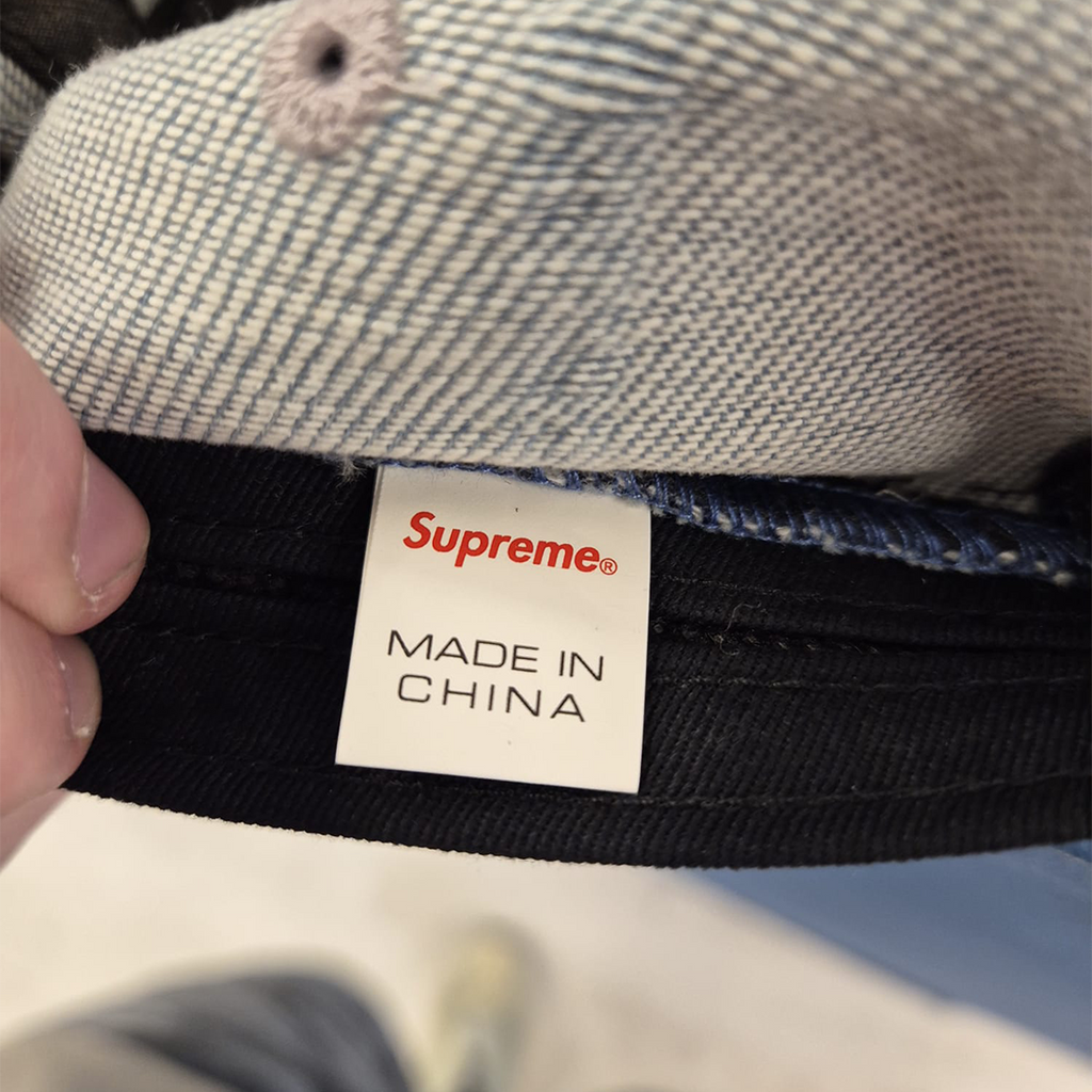 Supreme Jacquard Denim Box Logo Cap