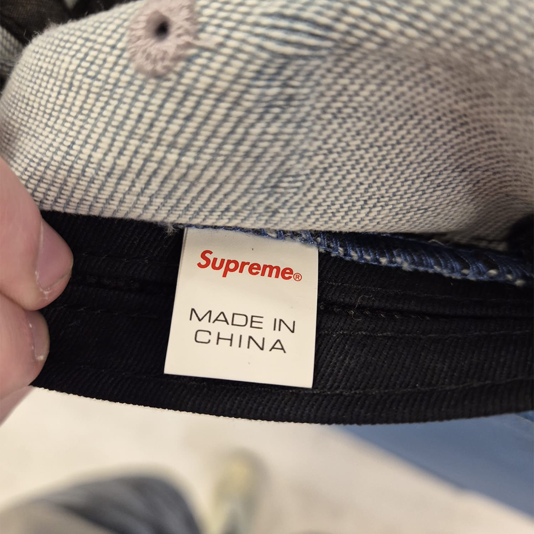 Supreme Jacquard Denim Box Logo Cap