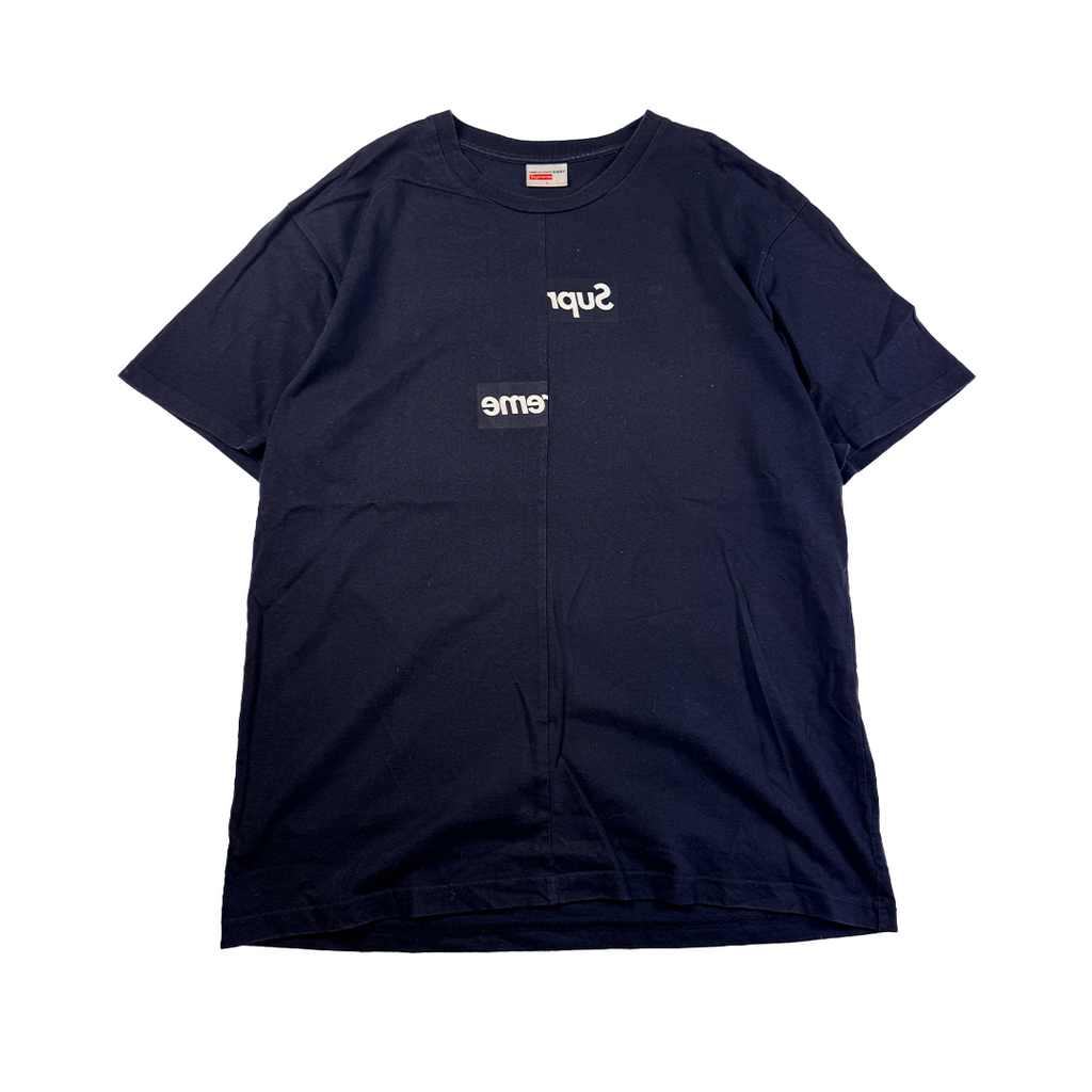 Supreme x CDG Split Box Logo Black Tee (L)