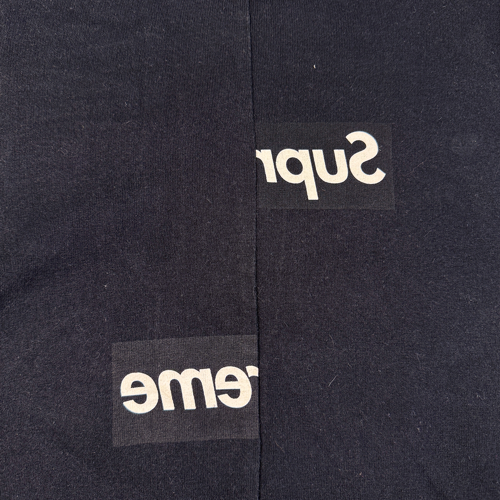 Supreme x CDG Split Box Logo Black Tee (L)