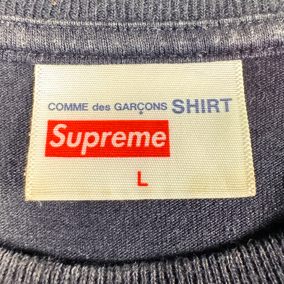 Supreme x CDG Split Box Logo Black Tee (L)