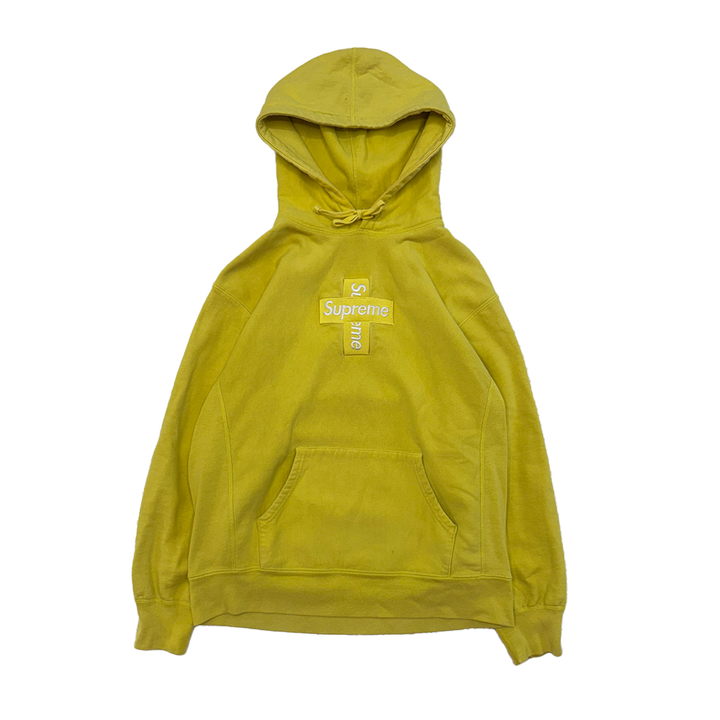 Supreme Cross Box Logo Yellow Hoodie (M)